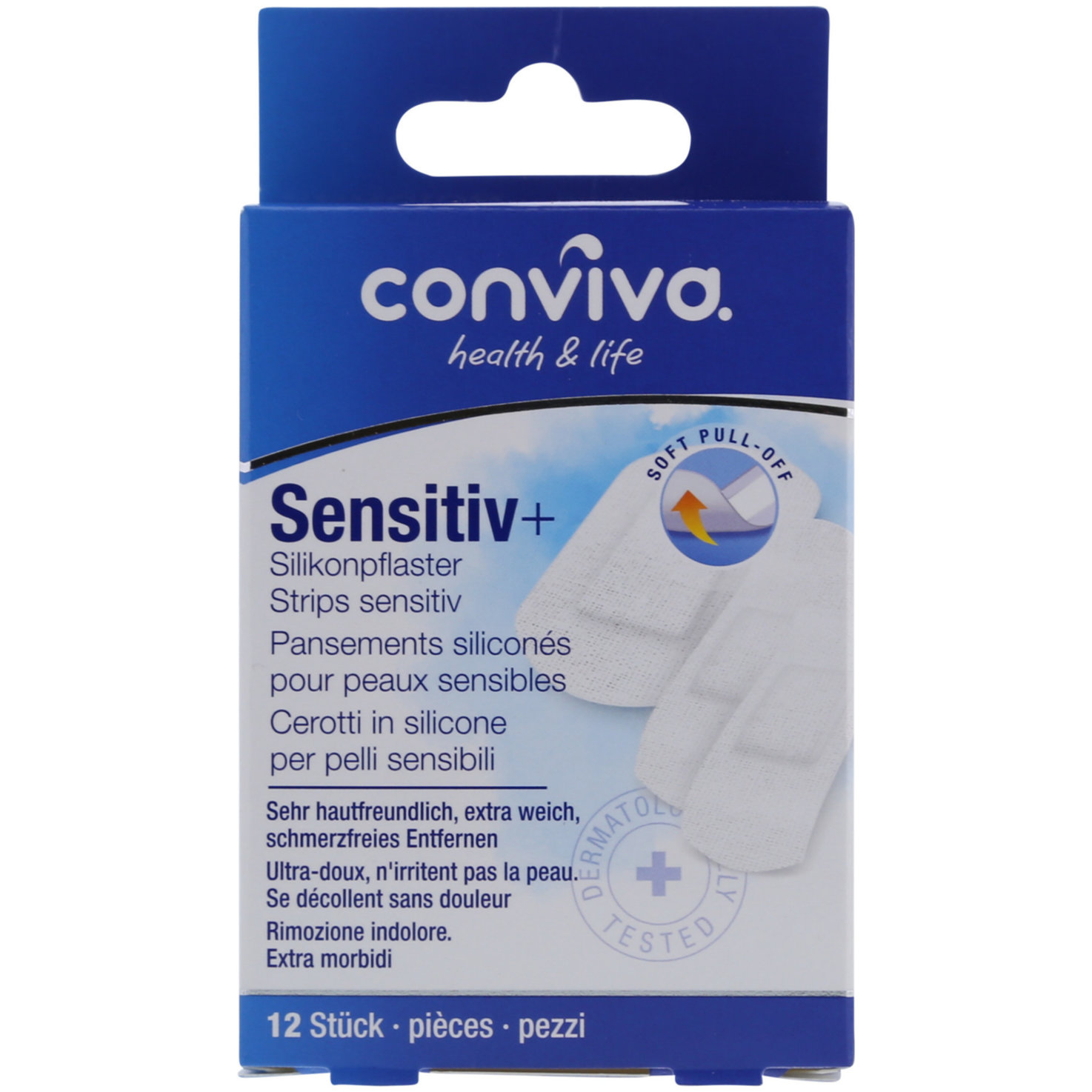 conviva Sensitiv+ Silikonpflaster 12 Stück