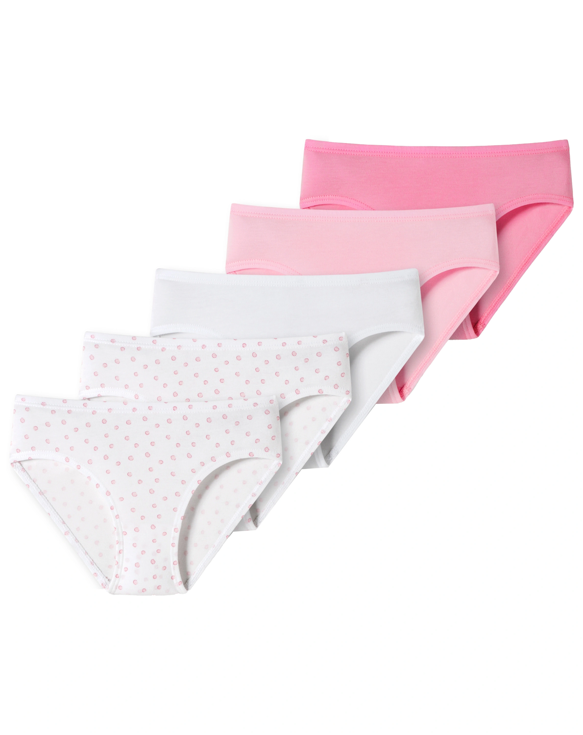 Slip FINE DOTTY 5er-Pack in weiß/rosa