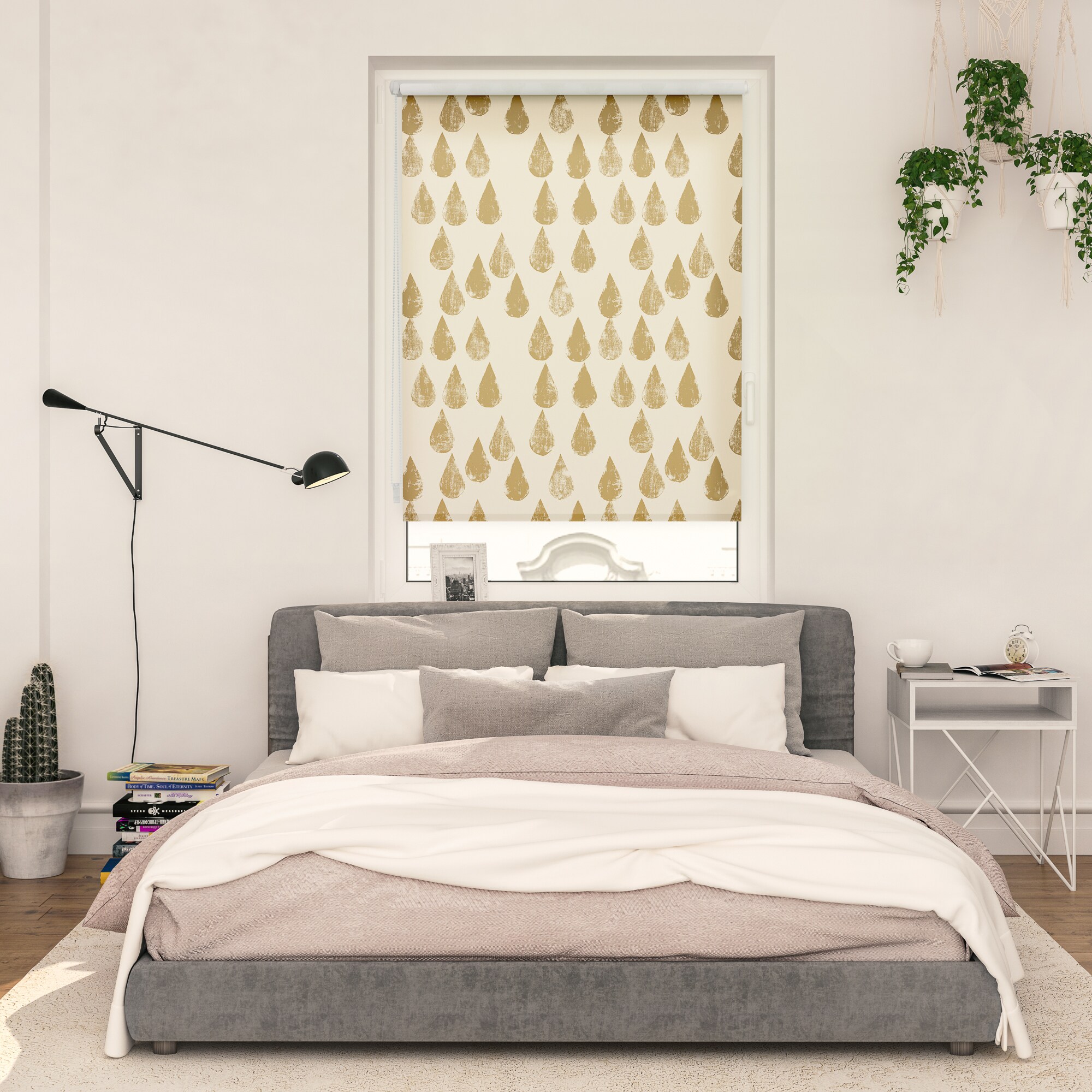 Lichtblick Rollo Klemmfix, ohne Bohren, Verdunkelung, Golden Drops - Gold