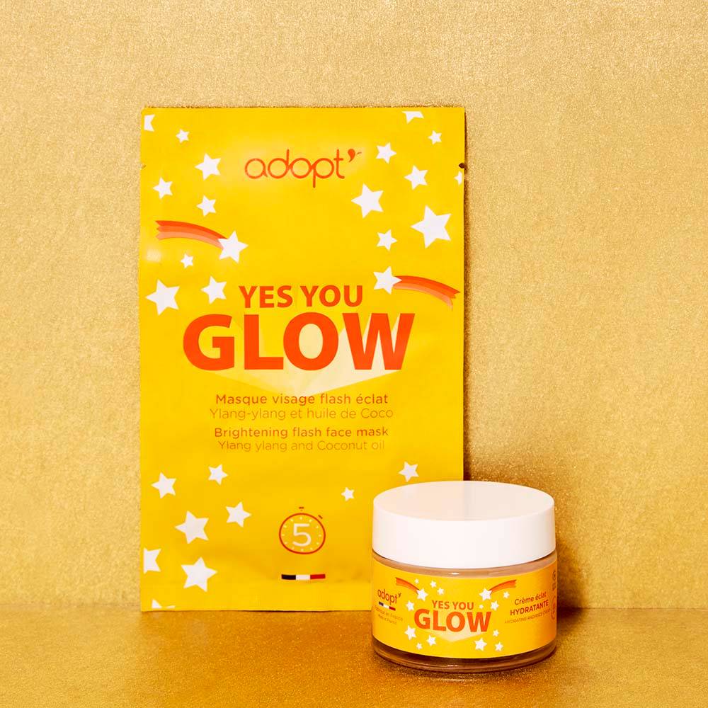 Yes you glow - Coffret crème éclat hydratante + masque visage flash éclat