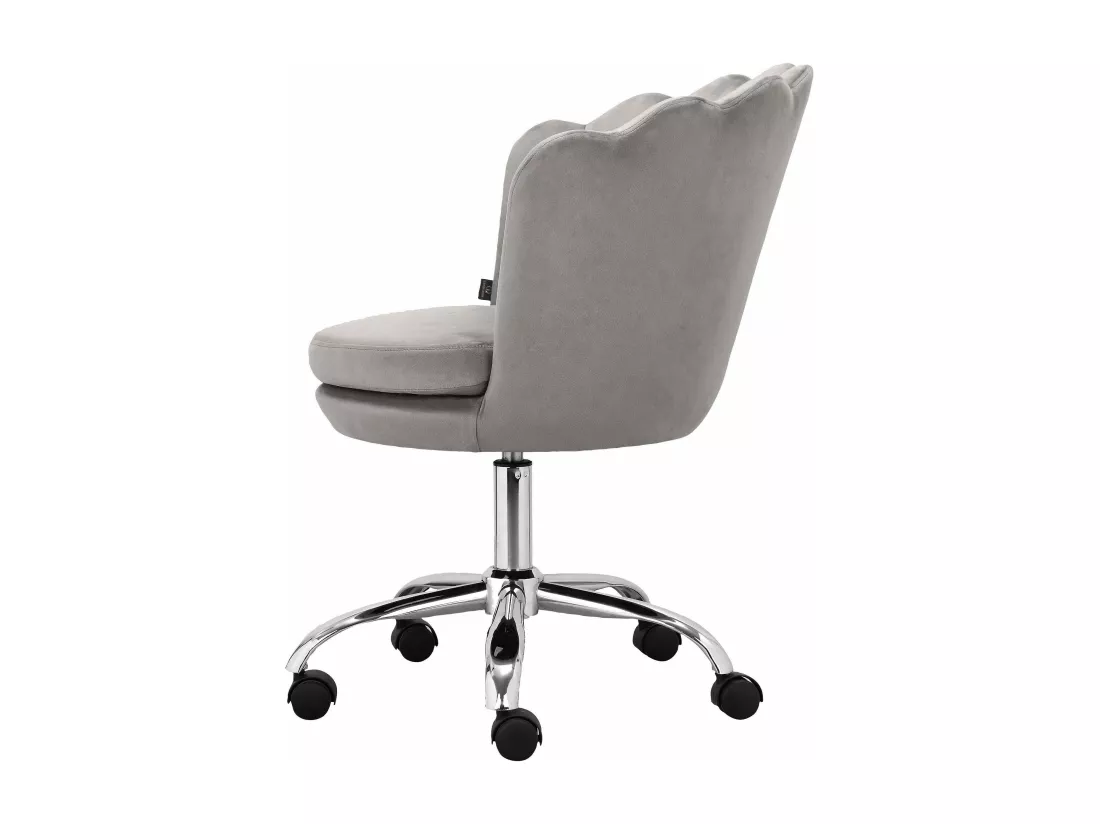 Wendy | Chaise de bureau rembourrée en velours gris