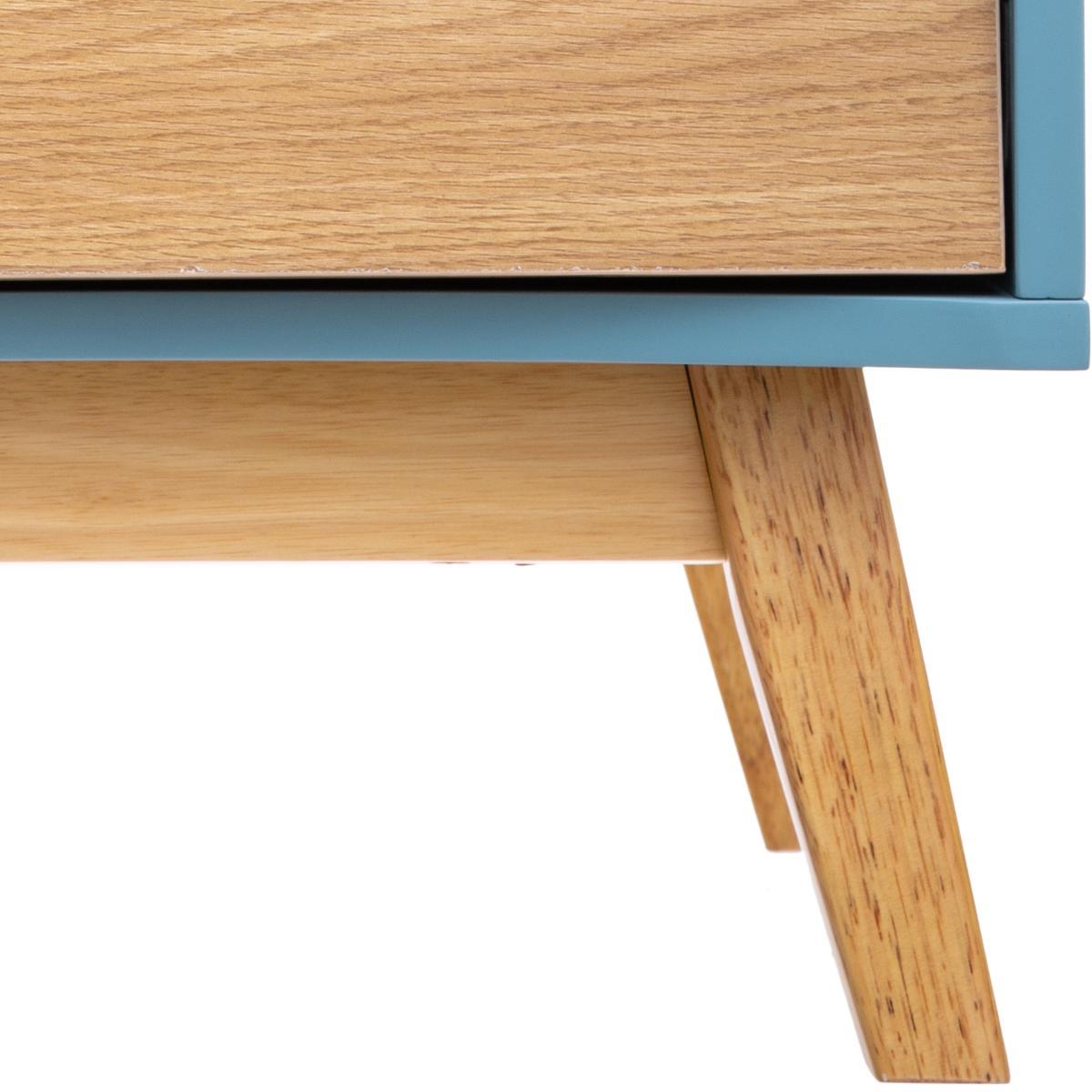 CHEVET 1 TIROIR BLEU ELVA D.43X30X62CM