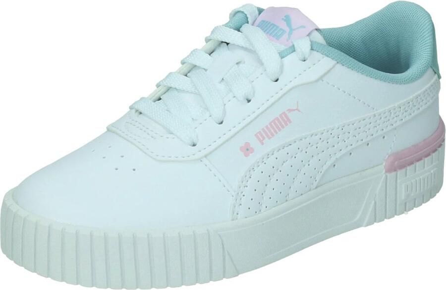 Puma Carina 2.0 Tropical sneakers wit lichtblauw lila Jongens Meisjes Imitatieleer 35