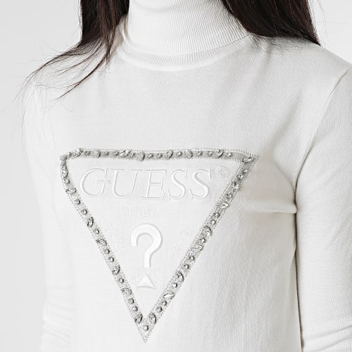 Pull Col Roulé Femme W2BR50-Z2NQ2 Beige Clair