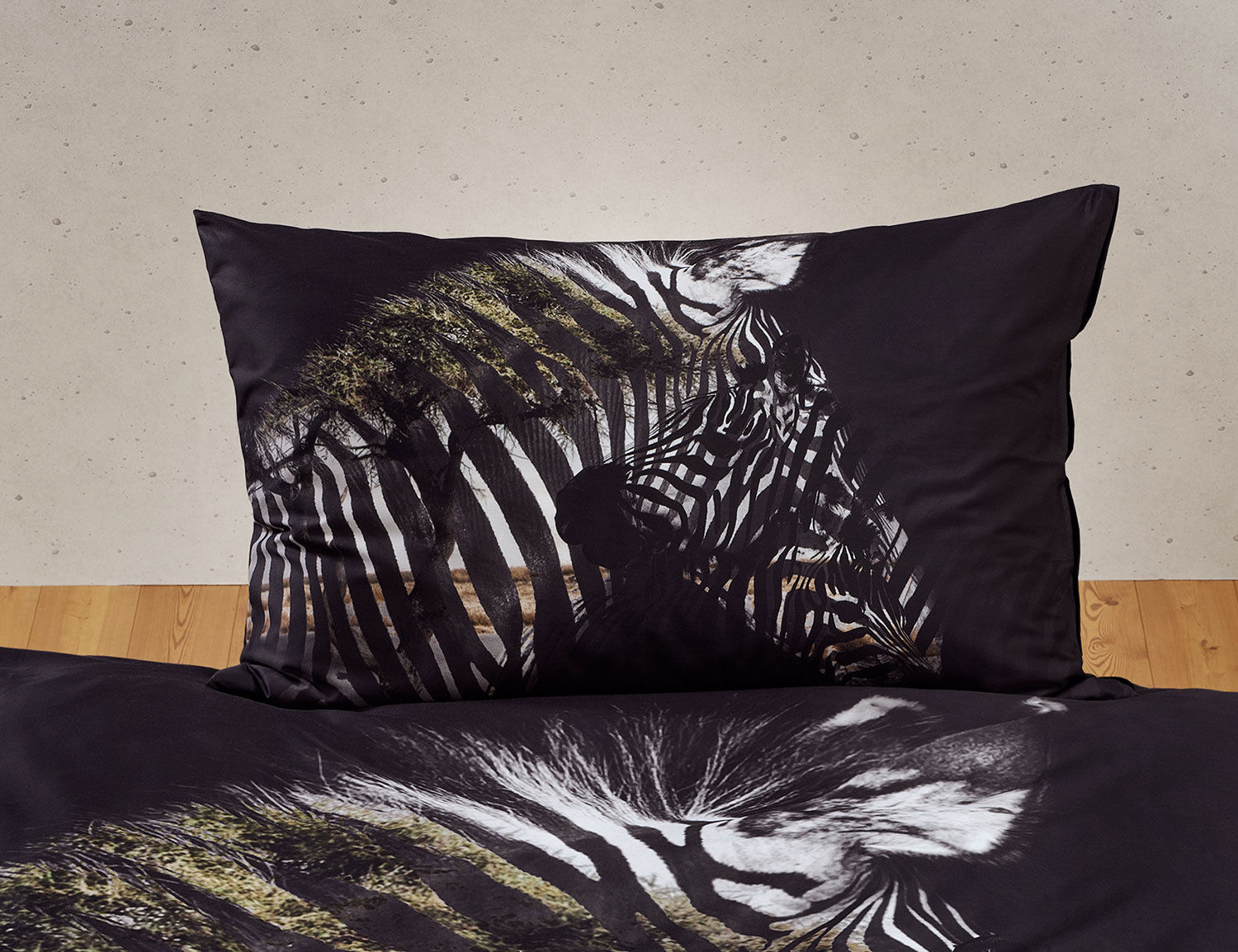 Bettwäsche mit kunstvollem Zebra