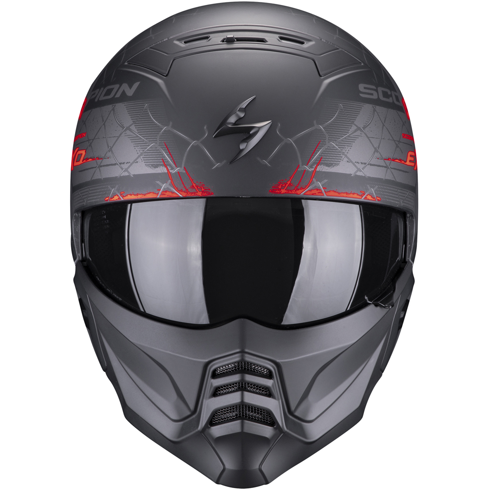 Scorpion - Casque Exo-Combat II Xenon Noir Mat / Rouge