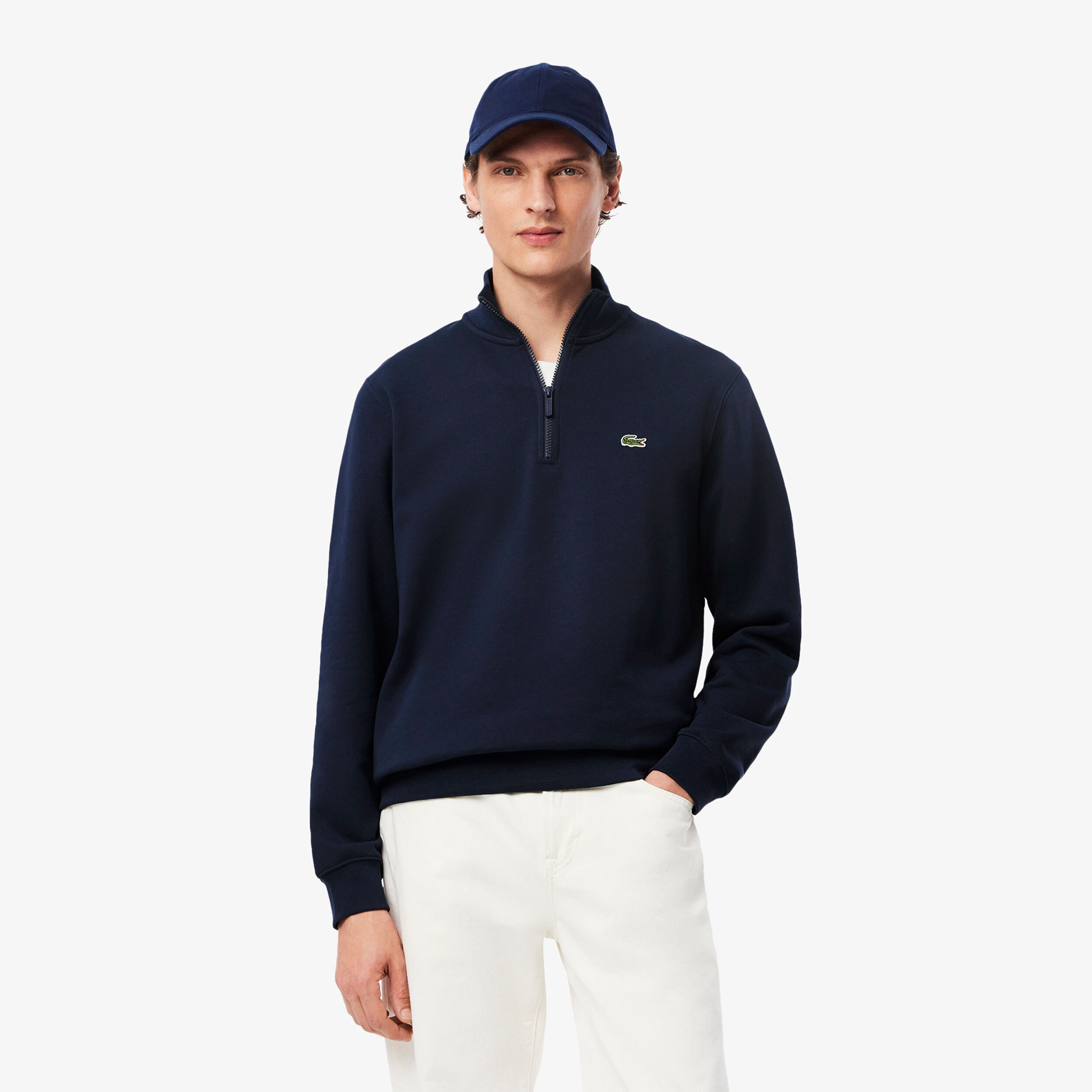 Lacoste High Neck Sweat-shirt Hommes - Bleu Foncé