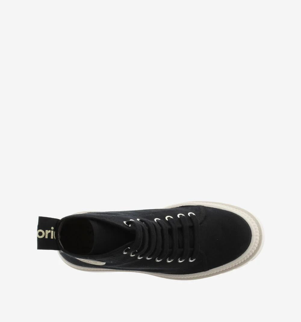 CIELO BOTTINE TOILE Bottines en toile avec talon pour femme NEGRO