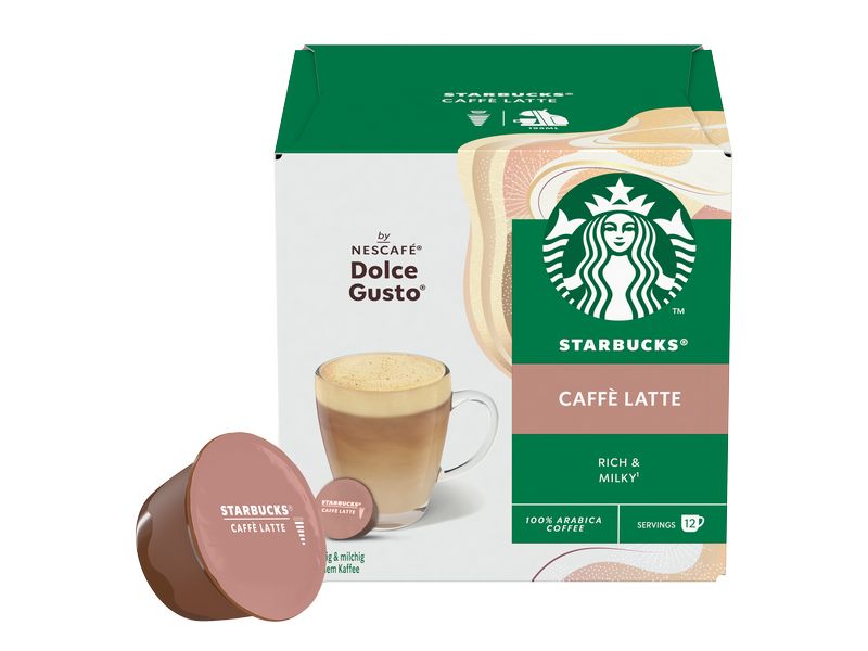 Starbucks Kaffeekapseln Caffè Latte 12 Stück Kaffeekapseln für Nescafé Dolce Gusto Maschinen