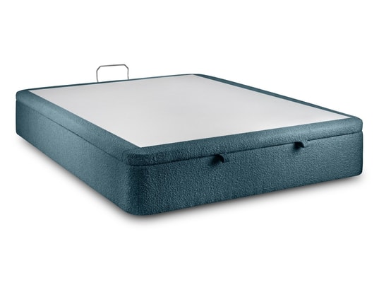 SOMMEIL DE PLOMB - Sommier 140 x 200 Sommier coffre bouclette bleu 140x200 h39cm