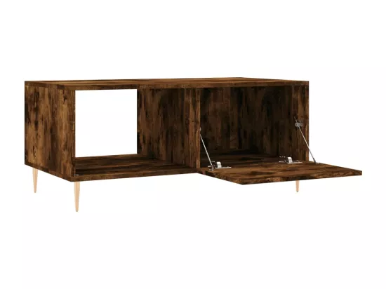 Table basse chêne fumé 90x50x40 cm bois d'ingénierie