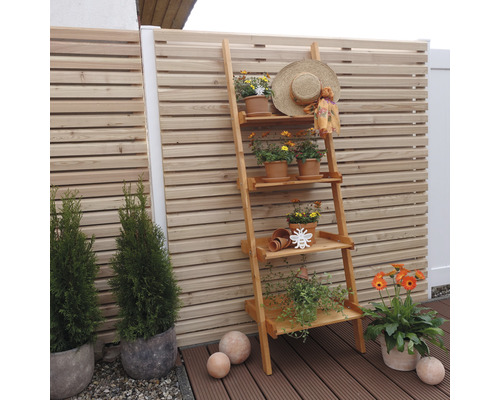 Houten bloemenladder “Helma”, 46 x 58 x 177 cm, honingkleurig