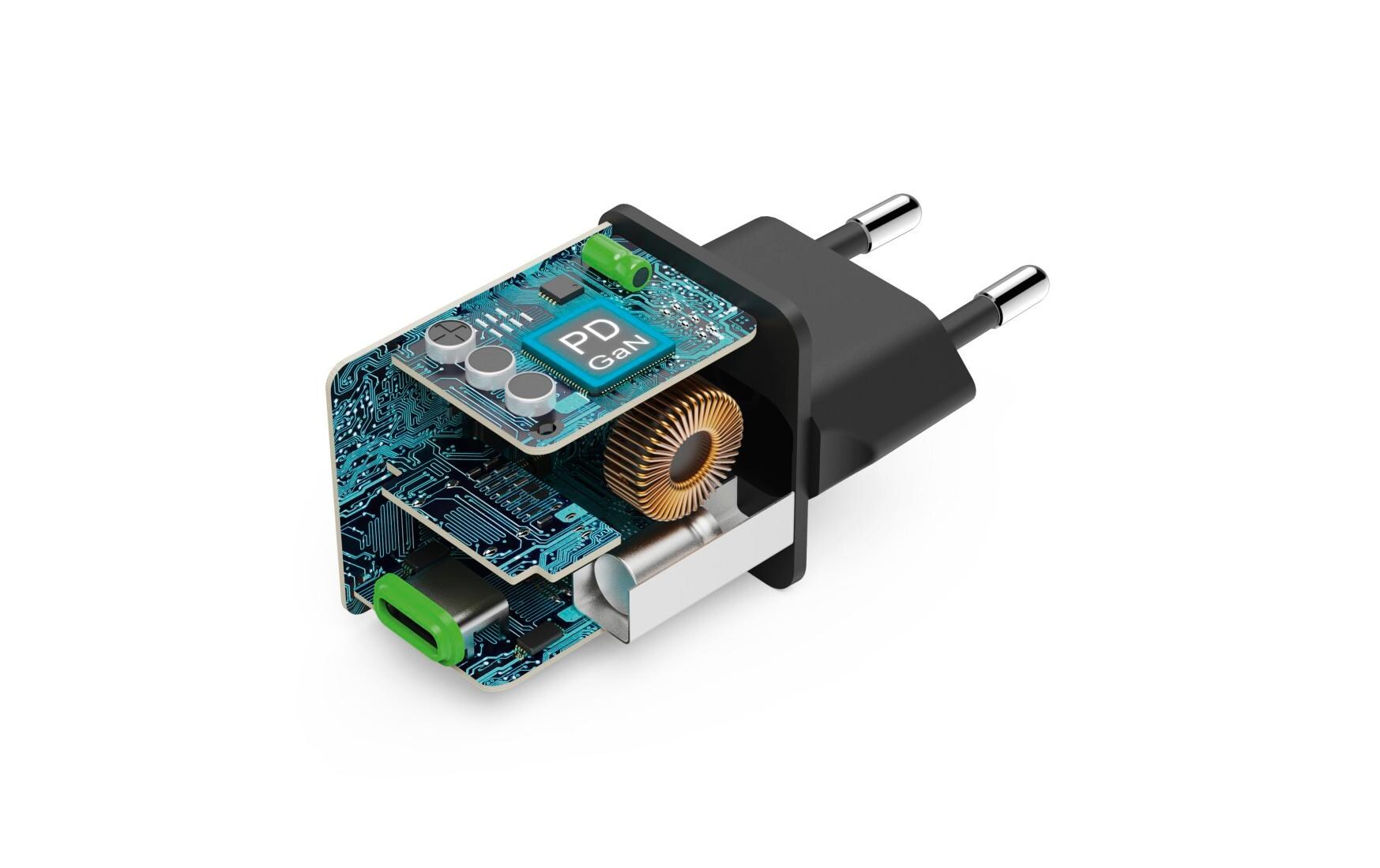 USB-Wandladegerät Gan charger USB-C 45 W SchwarzSuper-Mini-GaN-Ladegerät USB-C
