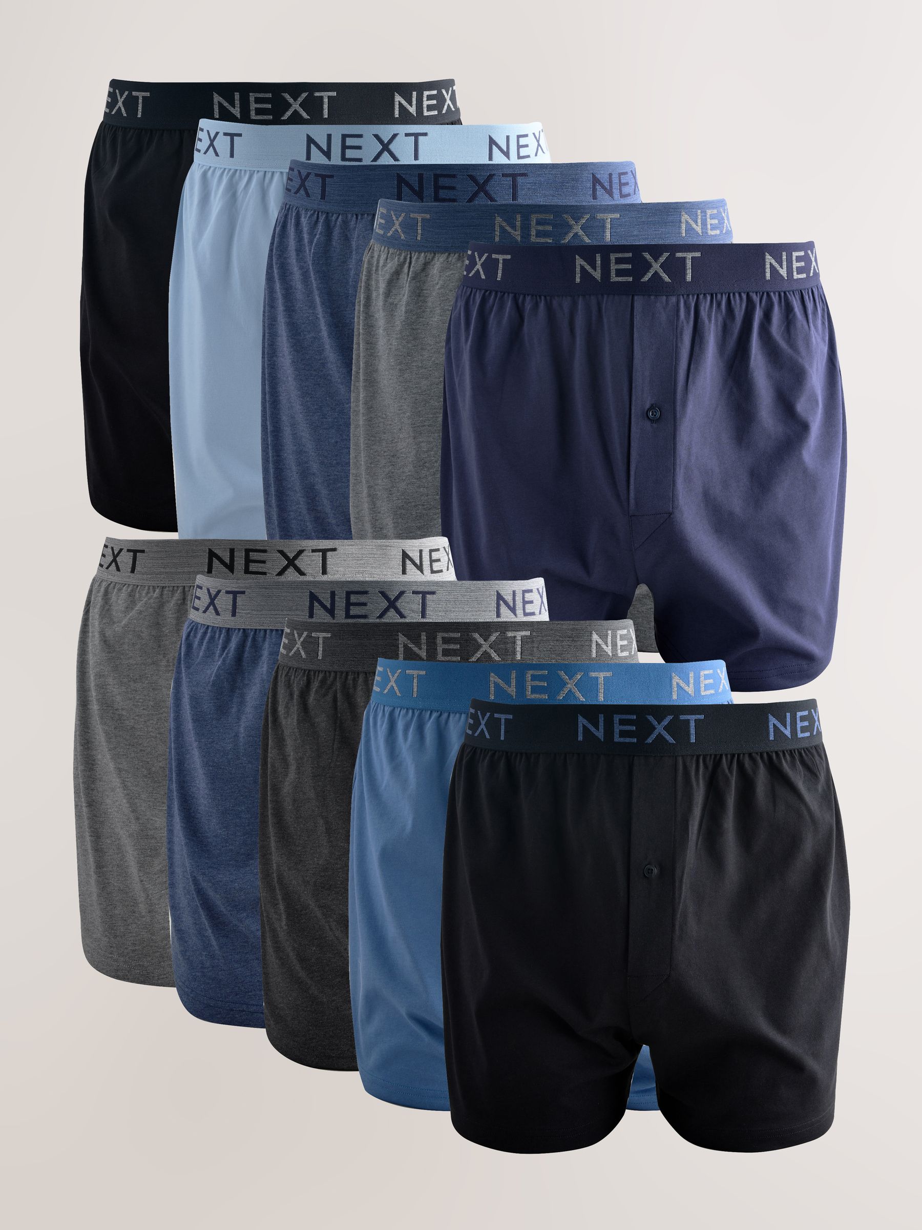 Gemêleerd blauw/grijs - Boxershorts met wijde pasvorm