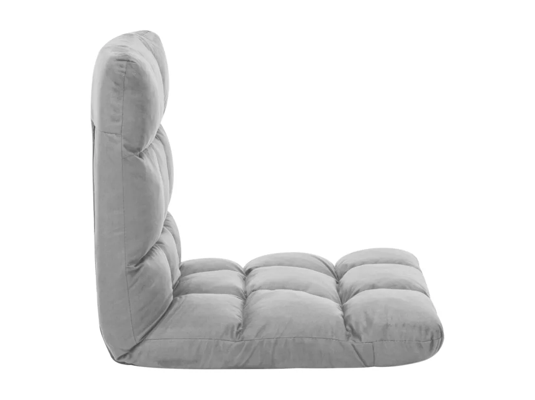 Prolenta Premium - Chaise pliable de sol Gris clair Microfibre