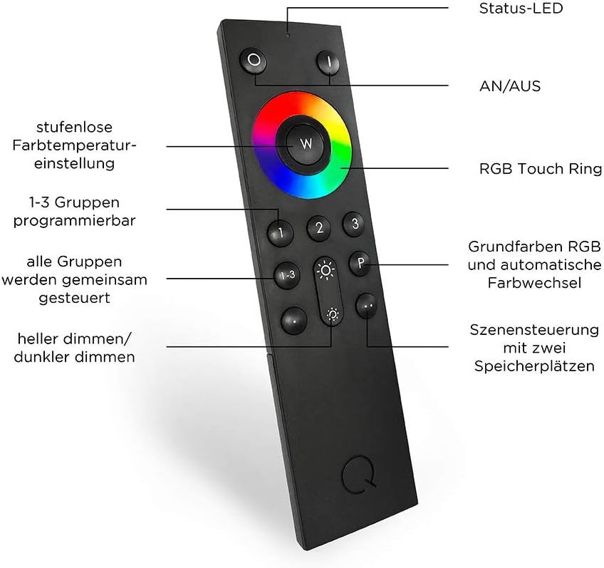Paul Neuhaus Q-VITO LED Pendelleuchte, Works with Alexa – Smart Home, Fernbedienung CCT warmeiß – kaltweiß (40cm Anthrazit)