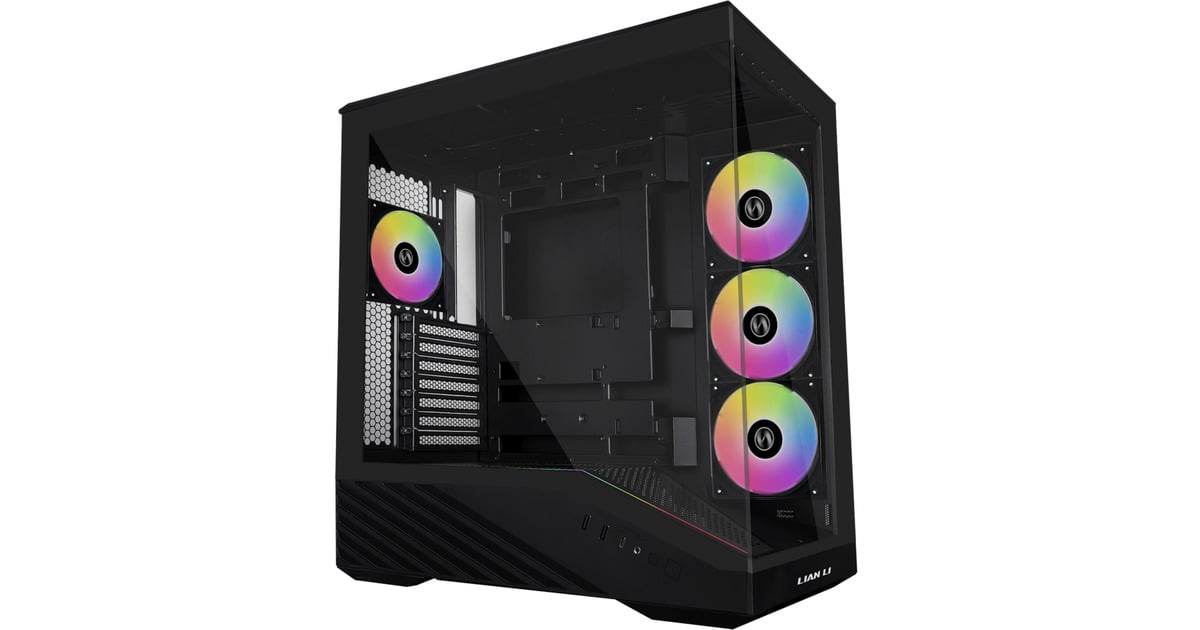 Lian LiVector V100R midi tower behuizing  (Zwart | 2x USB-A | 1x USB-C | RGB | Tempered Glass)