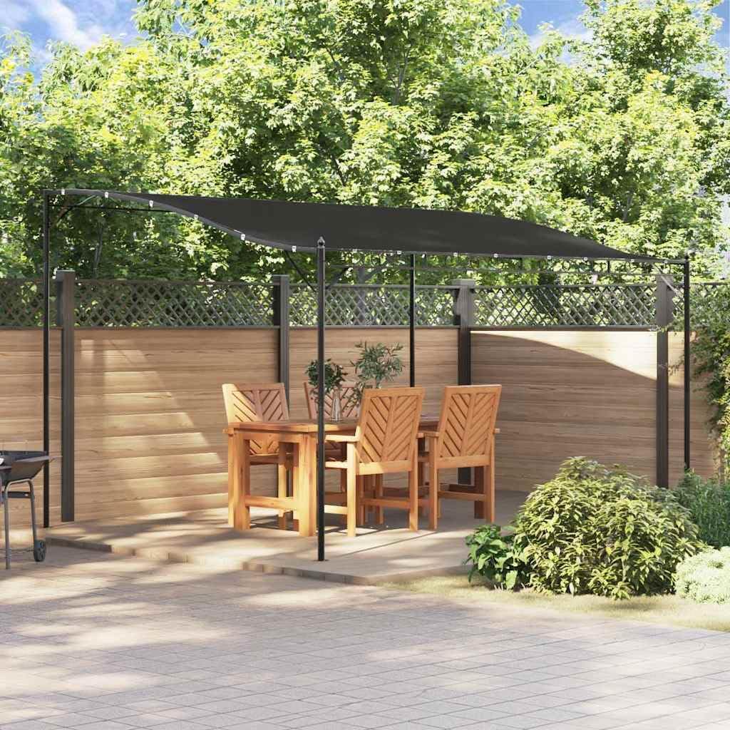 vidaXL Markise, Sonnenmarkise Wasserfest UV-Schutz, Balkonmarkise Sonnenschutz mit Stahlrahmen, Regenschutz Überdachung Terrasse, Anthrazit 4x3 m 180 g/m² Stoff Stahl