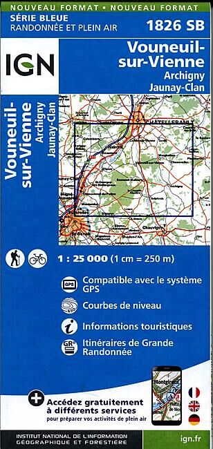 IGN - 1826 SB VOUNEUIL SUR VIENNE 1 25 000