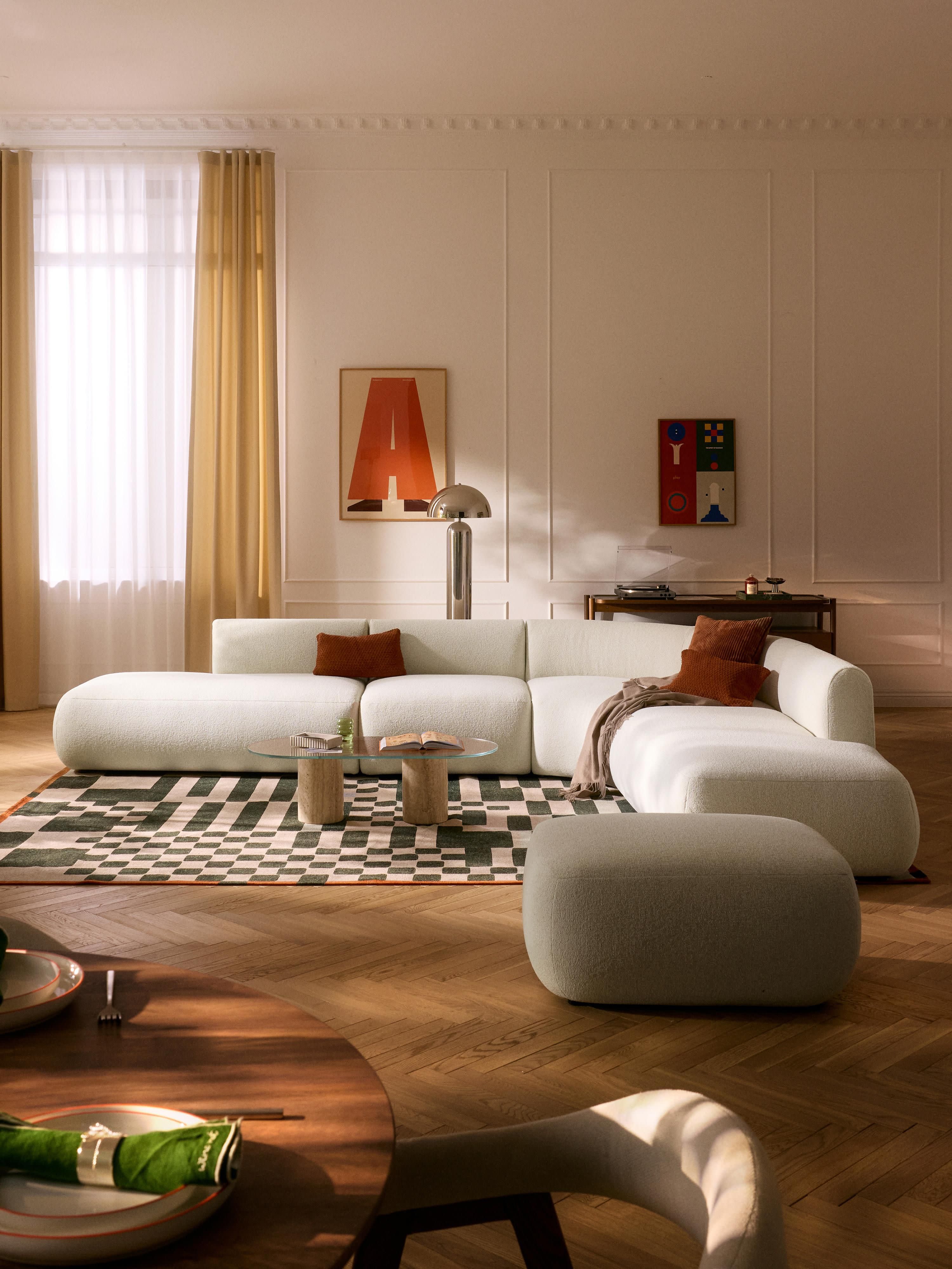 Modulaire bouclé hoekbank Sofia (4-zits)