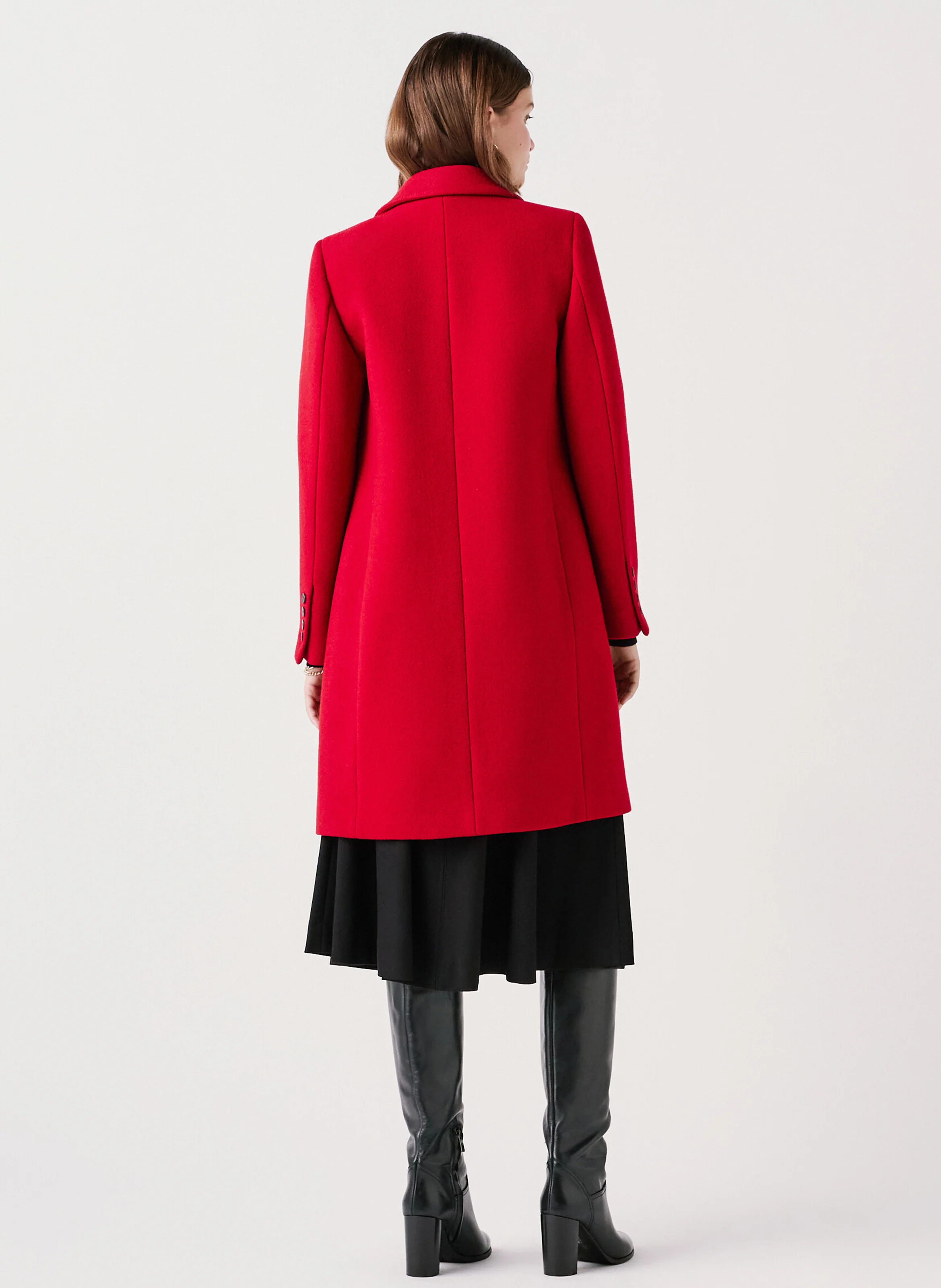 GERARD - Manteau long en laine mélangée | Rouge