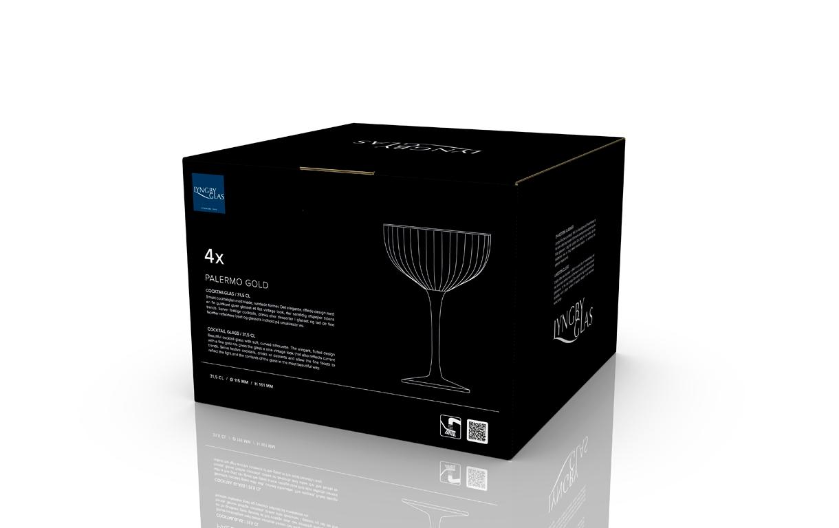 Cocktailglas Palermo Gold 4 Stück, 31.5 clGläser mit feinem Goldrand