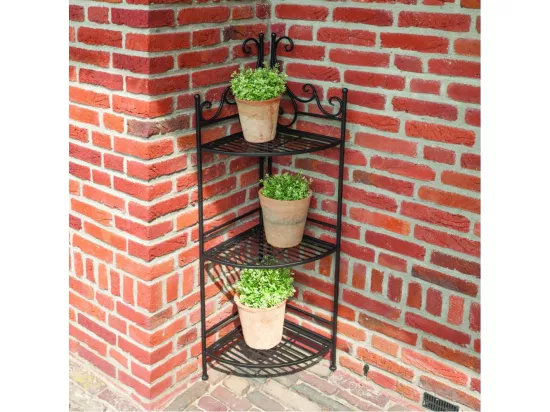 Etagère pliante à plantes Arabesques Angle 3 niveaux