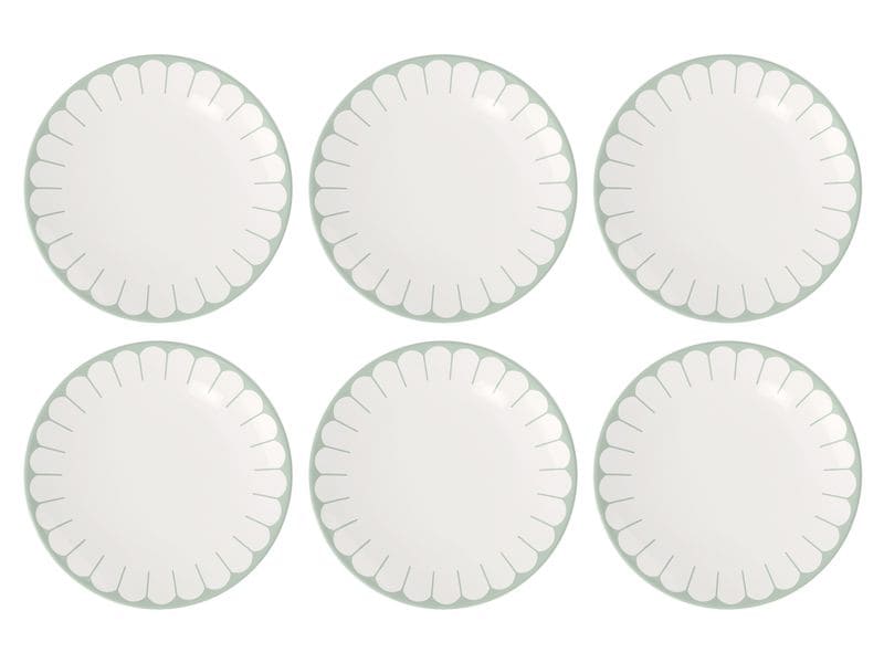 Villeroy & Boch Speiseteller Fleur 6 Stück, Grün Hochwertiger Teller