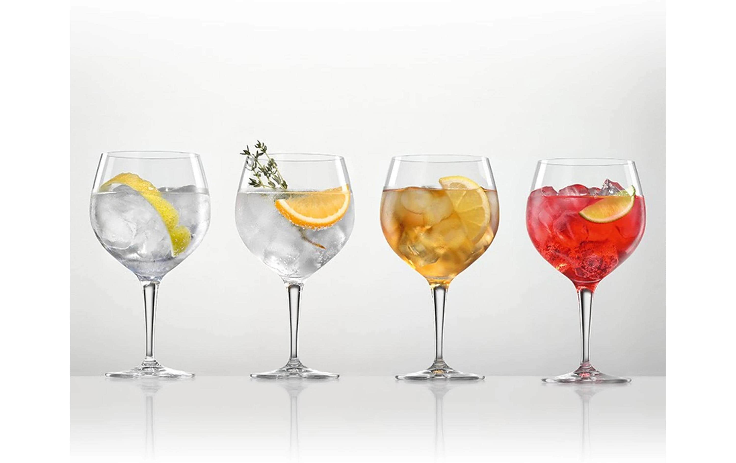 Gin Glas Special 630 ml, 4 Stück, TransparentGin-Tonic-Gläser-Set aus Kristallglas
