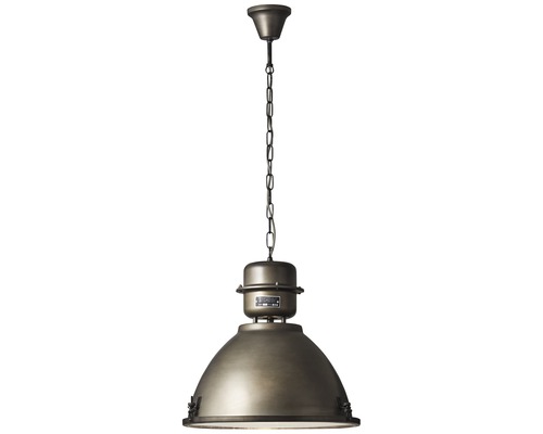 Hanglamp, 1-lichts, HxØ 146x48 cm, zwart/staal