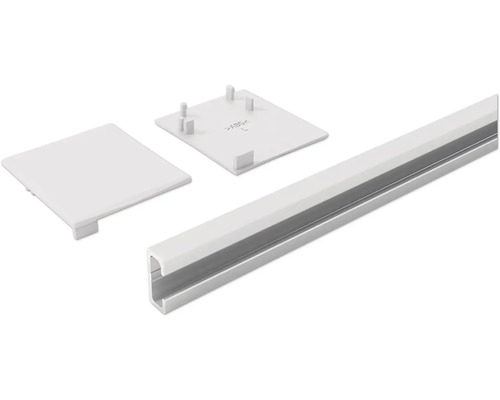 Pertura afstandsprofiel 10 mm voor glazen schuifdeur complete set, zilver (EV1) L: 2 m