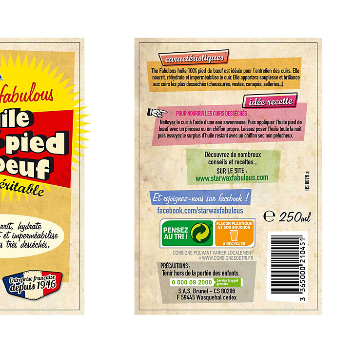 The fabulous huile 100% pied de bœuf 250 ml