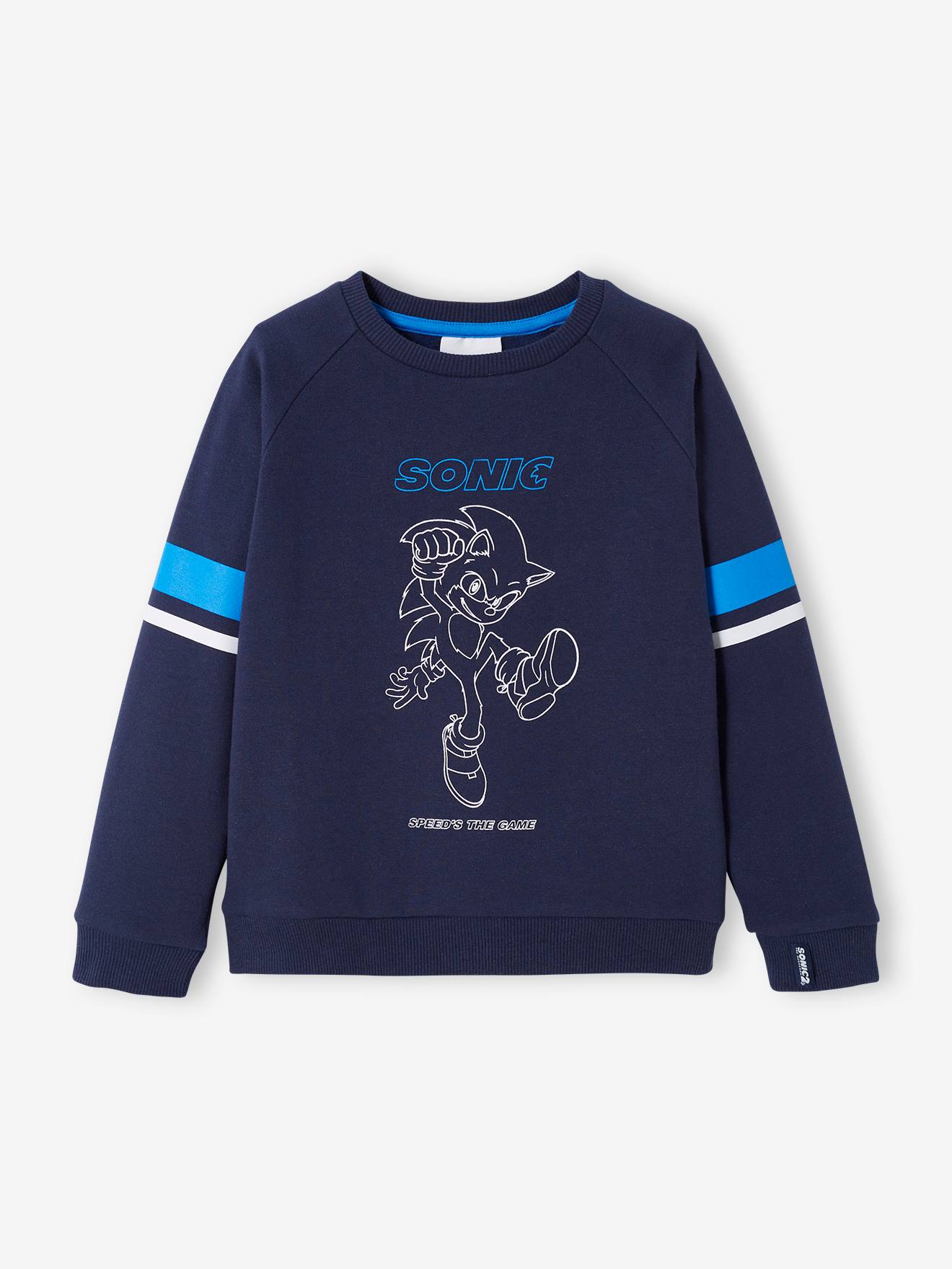 Moletom Sonic®, azul médio, liso com estampas