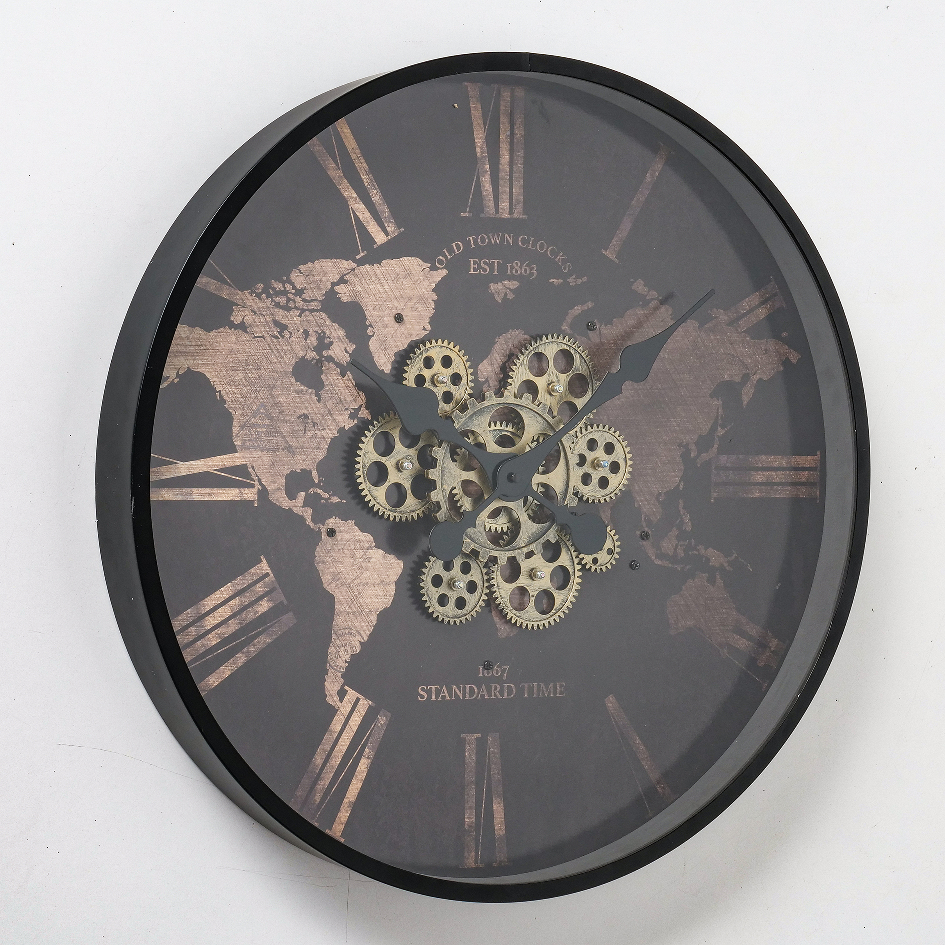 Wanduhr - schwarzbraun - analog - Ø 57 cm