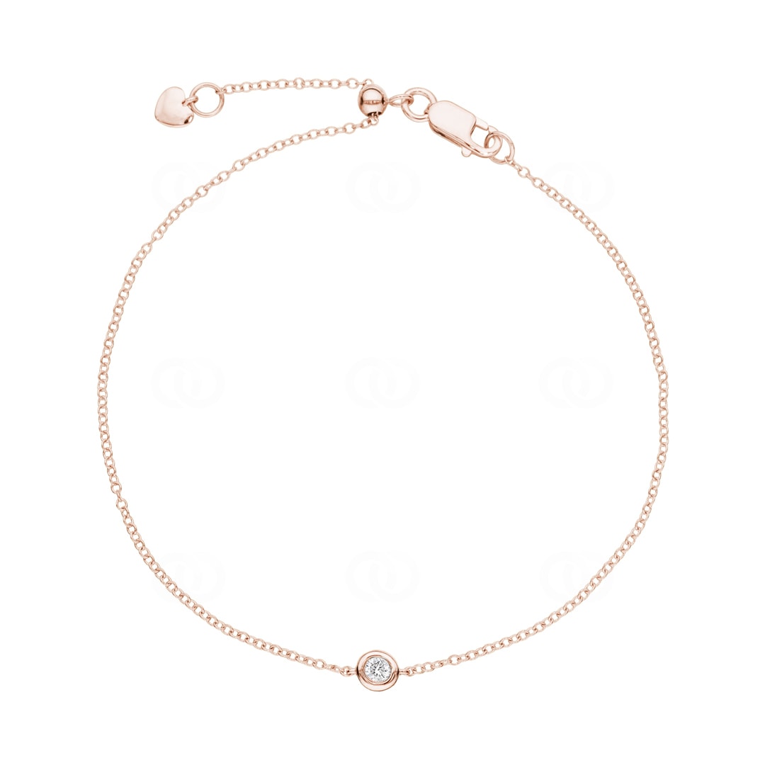 Armband 750/18 K Roségold mit Diamant 0.05 ct H/si