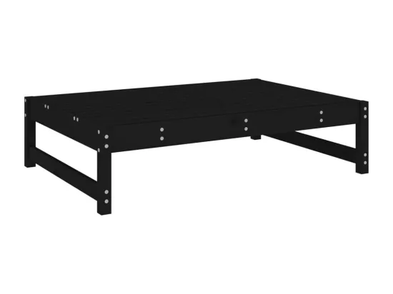 Repose-pied de jardin 120x80 cm noir bois de pin massif