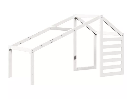 Lit haut sans matelas blanc 90x200 cm bois de pin massif