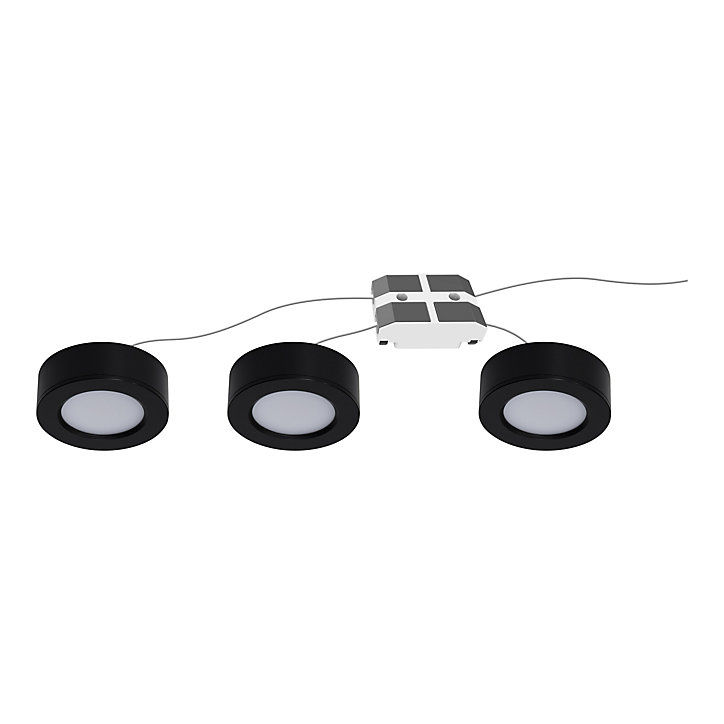 3 spots Ledyard LED intégrée blanc neutre IP20 200lm 2W Ø6,4xH.2cm noir GoodHome