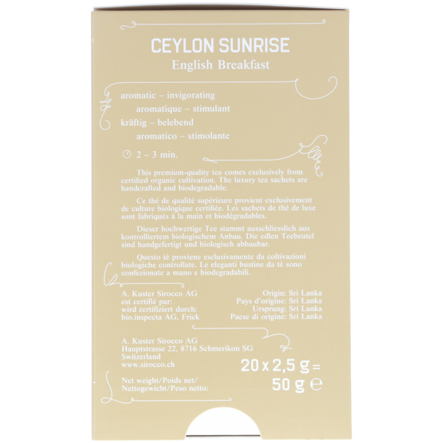 Sirocco Tee Ceylon Sunrise 20 Beutel