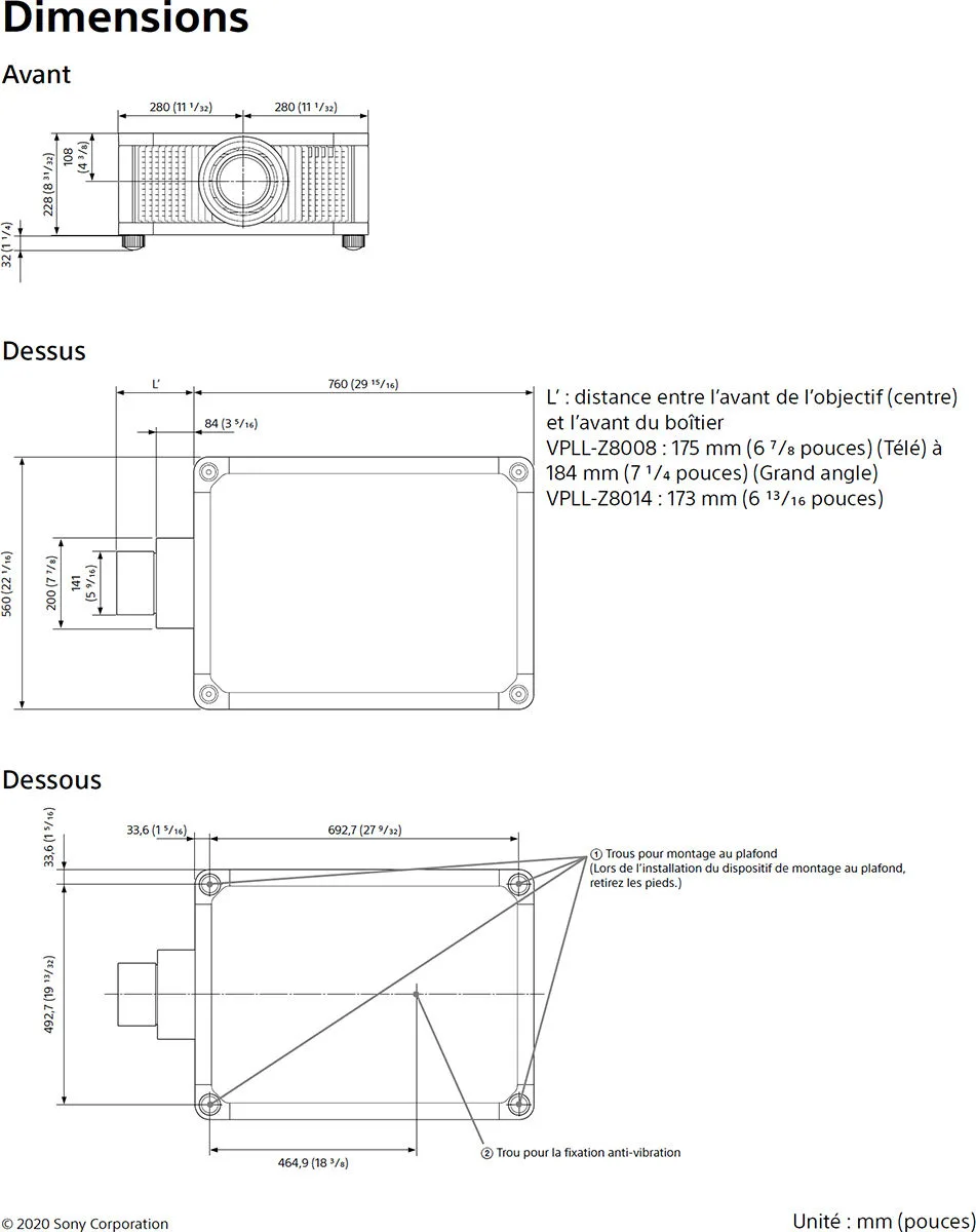 Sony VPL-GTZ380ES   VPLL-Z8008 Vidéoprojecteurs