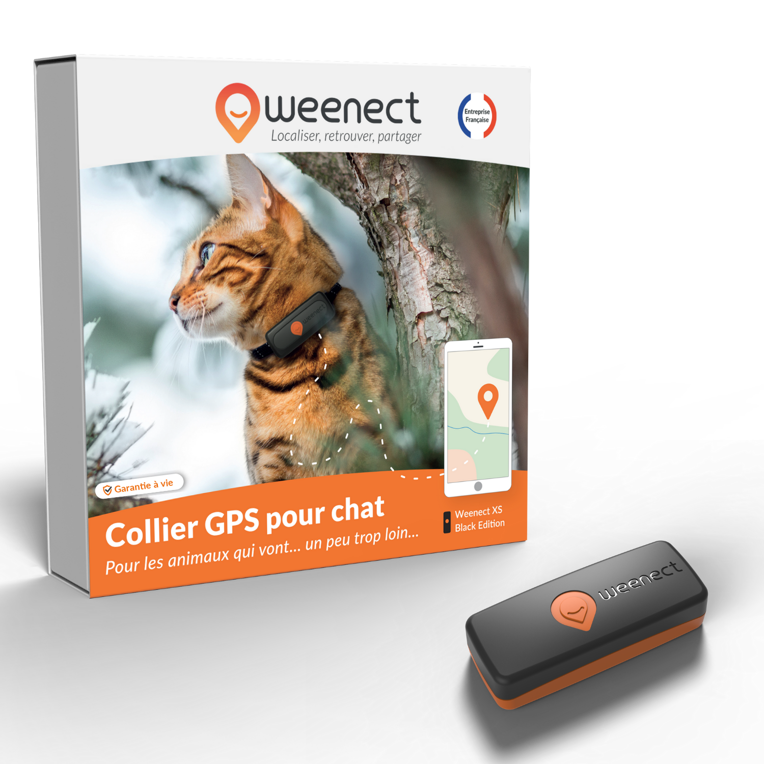 XS - collier gps pour chat (black edition 2023)