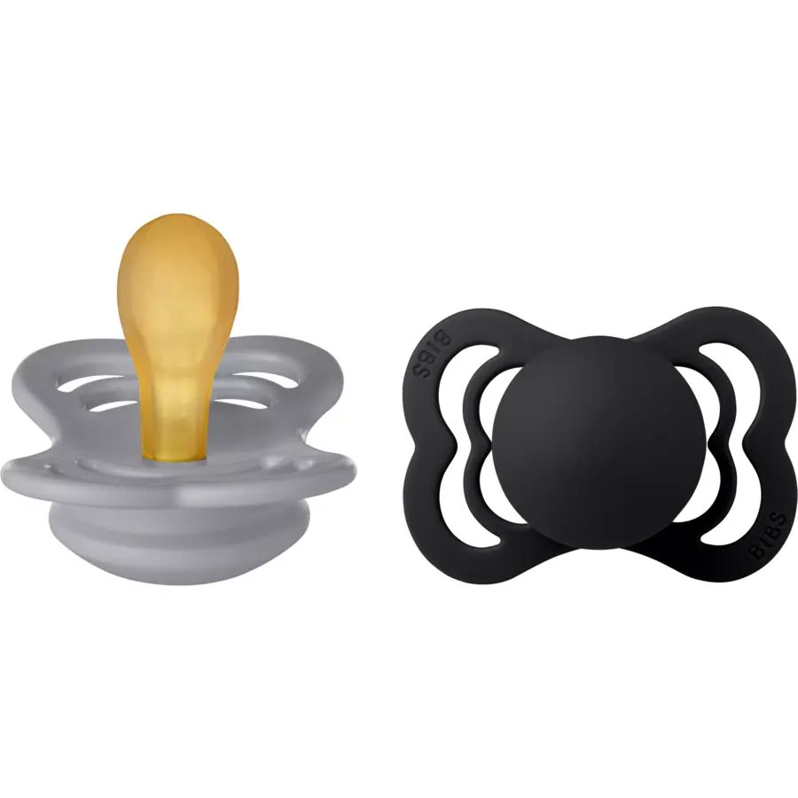 BIBS® Schnuller Supreme Latex CloudBlack 0-6 Monate, 2 Stk.
