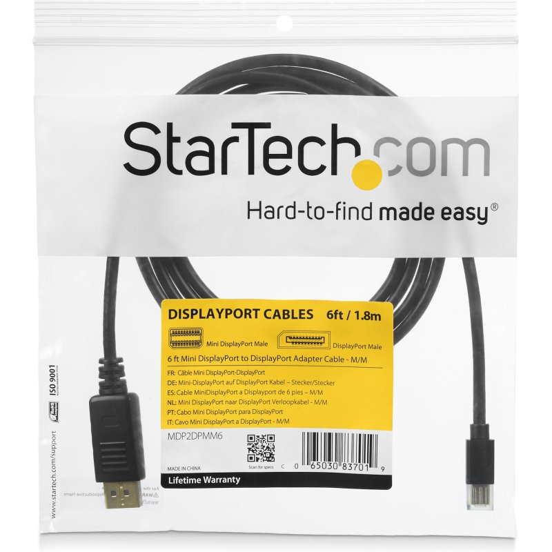StarTech.com MDP2DPMM10 câble DisplayPort 3 m mini DisplayPort Noir