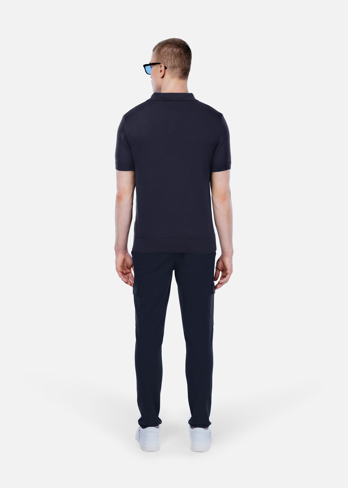 Off The Pitch Smart Knitted Polo Heren Donkerblauw