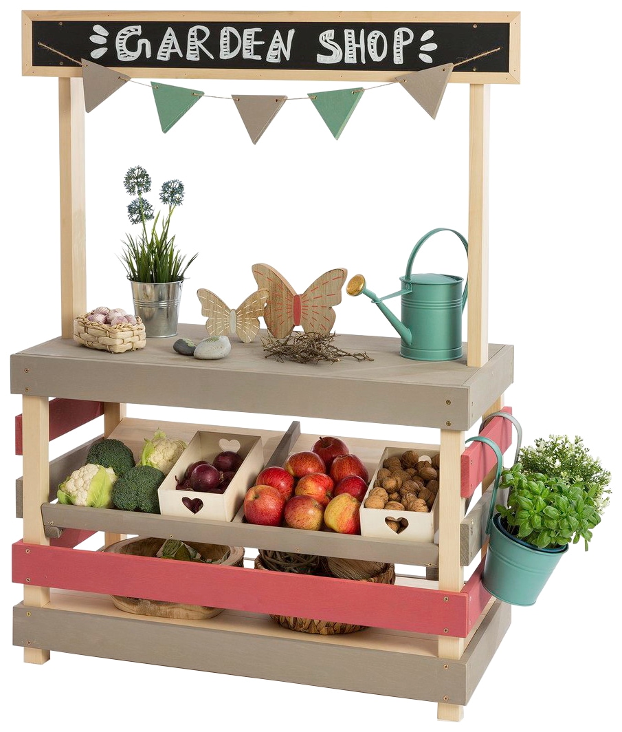 MUDDY BUDDY® Kaufladen »Garden Friend« Outdoor Shop, natur - warmgrau/malvenrosa, FSC® - schützt Wald