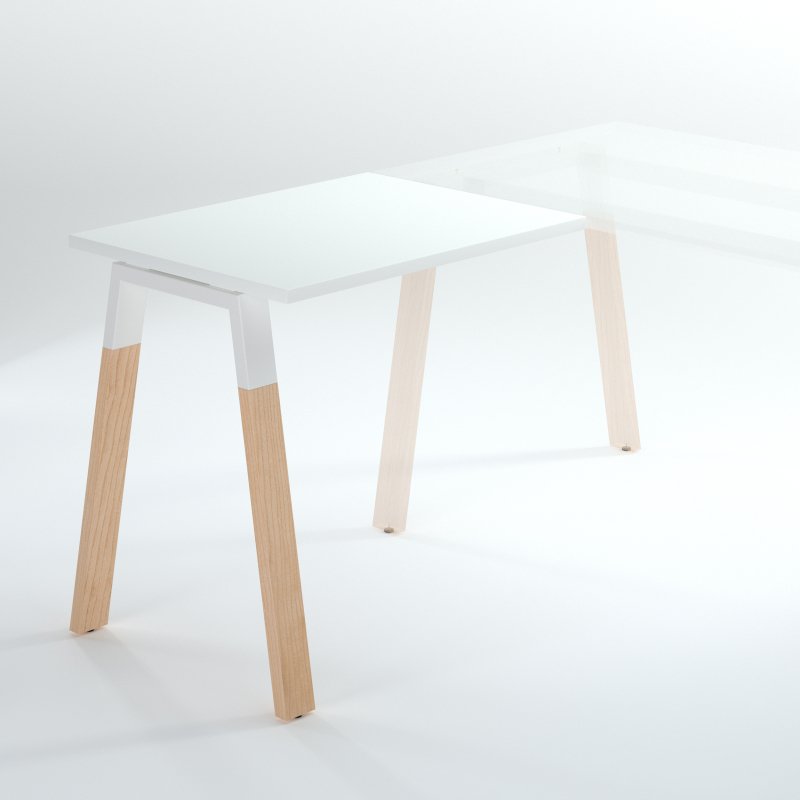 Retour pour bureau Ecla Métal-Bois de profondeur 80 cm