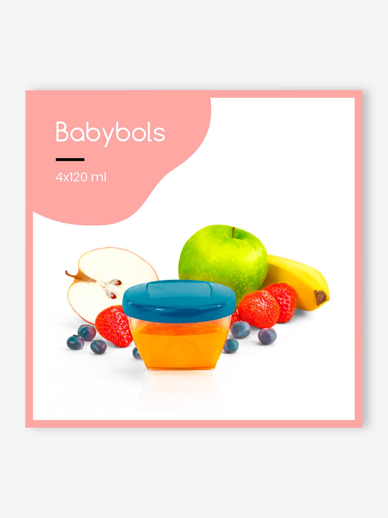 Pacote com 4 mamadeiras herméticas de 120ml BABYMOOV Babybol laranja claro sem sabor