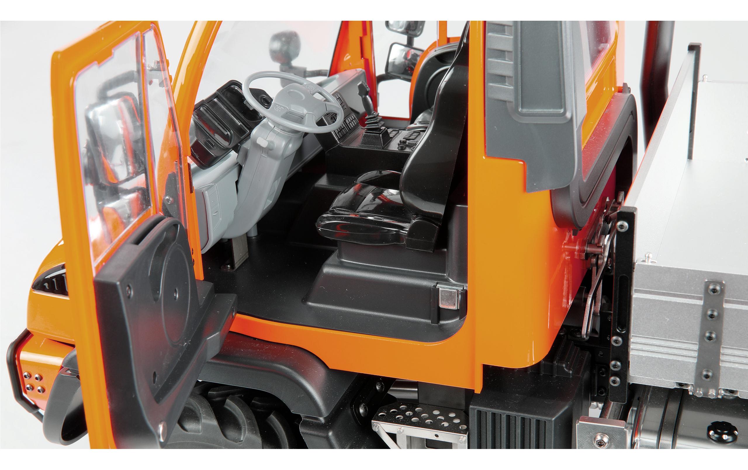 Mercedes-Benz Unimog Geräteträger 4WD Orange 1:10, ARTR<br>Originalgetreues Unimog RC-Modell