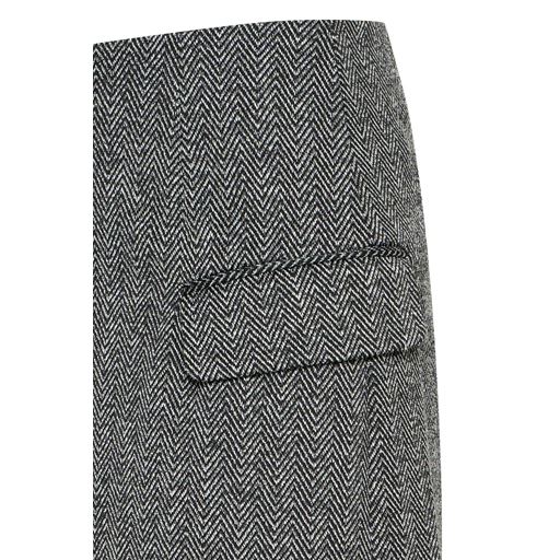 Ichi Kate Jacquard Nederdel, Black/White Herringbone, S