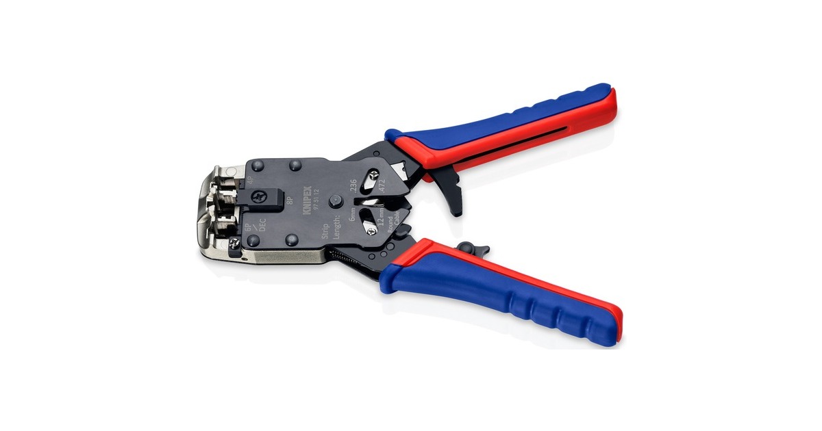 KNIPEXKrimptang voor Western-stekkers 975112  (Blauw/rood)